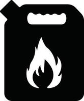 jerrycan, boîte icône dans plat style pictogramme isolé sur essence, de l'essence, carburant ou pétrole pouvez symbole. noir diesel Plastique vide l'eau boîte vecteur pour applications, site Internet
