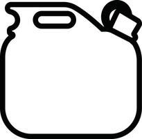 jerrycan, boîte icône dans ligne style pictogramme isolé sur essence, de l'essence, carburant ou pétrole pouvez symbole. noir diesel Plastique vide l'eau boîte vecteur pour applications, site Internet