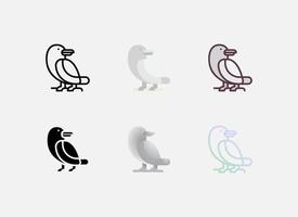 icône de corbeau dhalloween vecteur