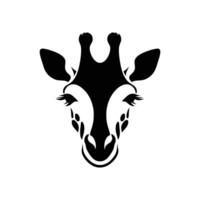 silhouette de une girafe tête visage logo icône symbole vecteur illustration