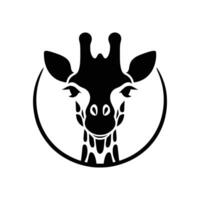 silhouette de une girafe tête visage logo icône symbole vecteur illustration