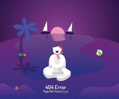 Page d'erreur 404 montrant des ours polaires égarés sur les plages vecteur