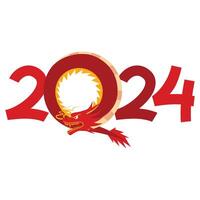 2024 chinois Nouveau année typographie vecteur