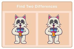 personnage de dessin animé de chien mignon. trouver des différences. jeu éducatif pour les enfants. illustration de vecteur de dessin animé