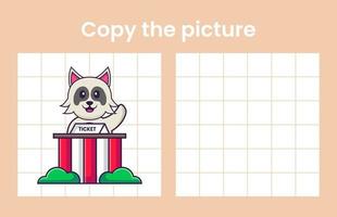 copier l'image d'un chien mignon. jeu éducatif pour les enfants. illustration de vecteur de dessin animé