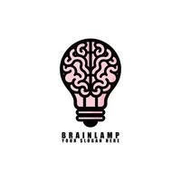 cerveau lampe logo conception vecteur