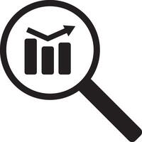 analyser, analyser icône. agrandie croissance bar graphique icône vecteur