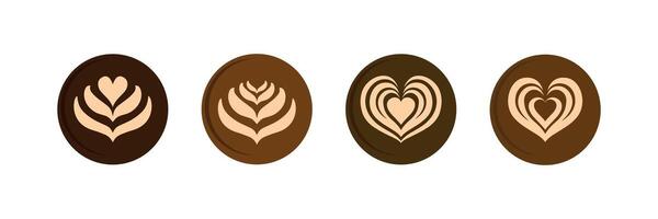 latté art cœur forme café, conception pour logo symbole icône vecteur