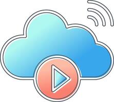 nuage vidéo en jouant vecteur icône