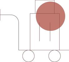 conception d'icône créative de chariot à bagages vecteur