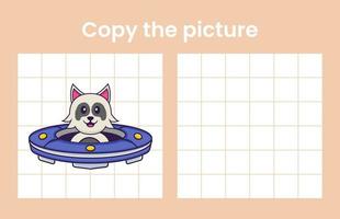 copier l'image d'un chien mignon. jeu éducatif pour les enfants. illustration de vecteur de dessin animé