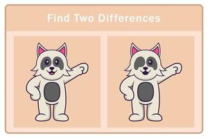 personnage de dessin animé de chien mignon. trouver des différences. jeu éducatif pour les enfants. illustration de vecteur de dessin animé