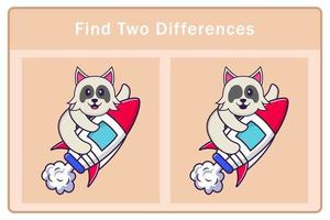 personnage de dessin animé de chien mignon. trouver des différences. jeu éducatif pour les enfants. illustration de vecteur de dessin animé