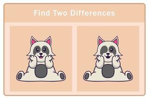 personnage de dessin animé de chien mignon. trouver des différences. jeu éducatif pour les enfants. illustration de vecteur de dessin animé