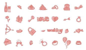 dessins pour le mariage amour et compréhension vecteur