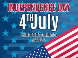 4 juillet fête de l'indépendance vecteur d'affiche plat