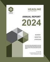 annuel rapport 2024 vert foncé vecteur