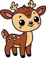 cerf 2d dessin animé personnage clipart vecteur