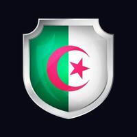 Algérie argent bouclier drapeau icône vecteur