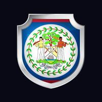 Belize argent bouclier drapeau icône vecteur