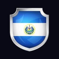 el Salvador argent bouclier drapeau icône vecteur