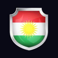 irakien Kurdistan argent bouclier drapeau icône vecteur