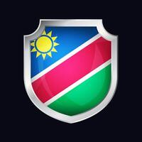 Namibie argent bouclier drapeau icône vecteur