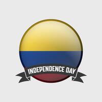 Colombie rond indépendance journée badge vecteur