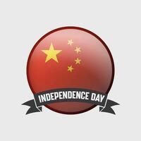 Chine rond indépendance journée badge vecteur