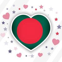 Créatif bangladesh drapeau cœur icône vecteur