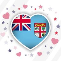 Créatif Fidji drapeau cœur icône vecteur