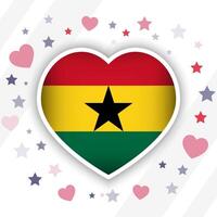 Créatif Ghana drapeau cœur icône vecteur