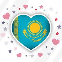 Créatif kazakhstan drapeau cœur icône vecteur