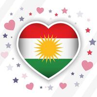 Créatif irakien Kurdistan drapeau cœur icône vecteur