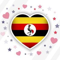 Créatif Ouganda drapeau cœur icône vecteur