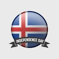 Islande rond indépendance journée badge vecteur