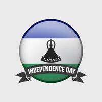 Lesotho rond indépendance journée badge vecteur