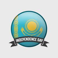 kazakhstan rond indépendance journée badge vecteur