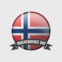 Norvège rond indépendance journée badge vecteur