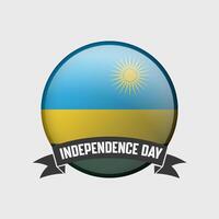 Rwanda rond indépendance journée badge vecteur