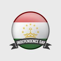 le tadjikistan rond indépendance journée badge vecteur
