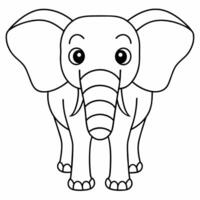 l'éléphant noir et blanc vecteur illustration pour coloration livre