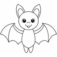 chauve souris noir et blanc vecteur illustration pour coloration livre