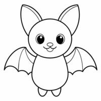 chauve souris noir et blanc vecteur illustration pour coloration livre