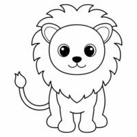 Lion noir et blanc vecteur illustration pour coloration livre