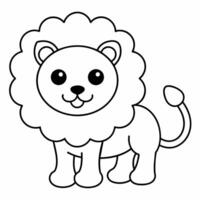 Lion noir et blanc vecteur illustration pour coloration livre