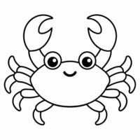 une coloration livre cette spectacles une Facile dessin de une crabe. vecteur