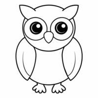 coloration page de un hibou. vecteur