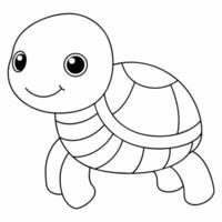 coloration livre page de une noir et blanc tortue vecteur