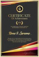 certificat avec d'or joint et coloré conception frontière vecteur